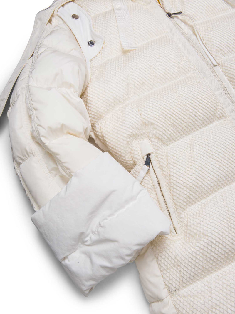 Moncler Logo Quilted Puffer Convertible Jacket Vest White-designer resale