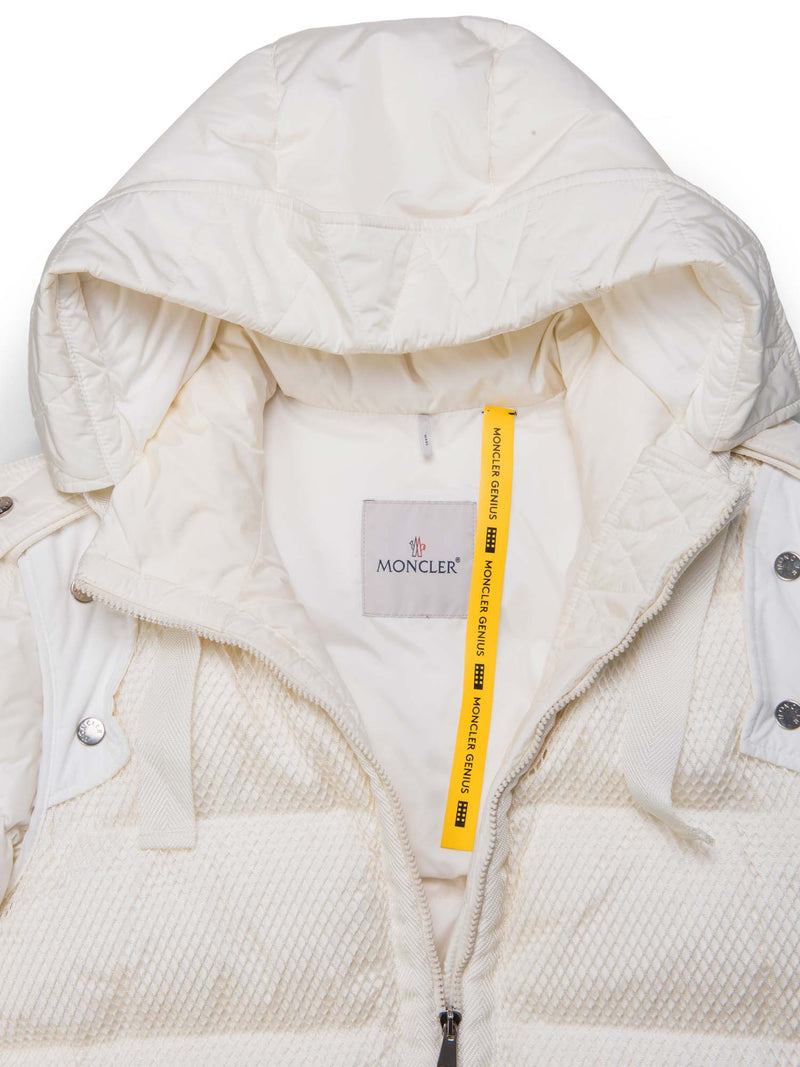 Moncler Logo Quilted Puffer Convertible Jacket Vest White-designer resale