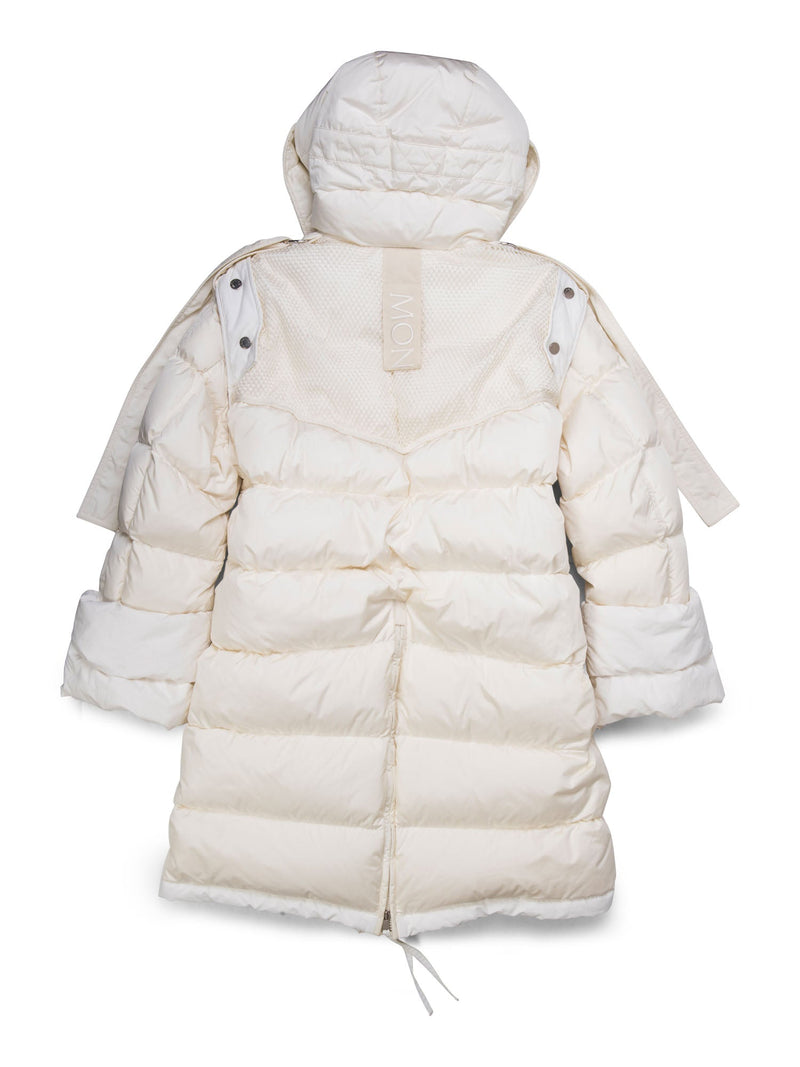 Moncler Logo Quilted Puffer Convertible Jacket Vest White-designer resale