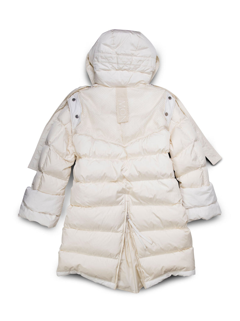 Moncler Logo Quilted Puffer Convertible Jacket Vest White-designer resale