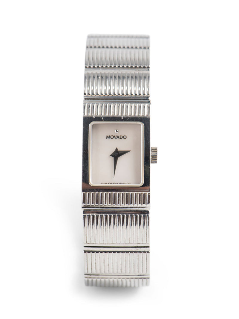 Movado Stainless Steel Pearl Watch-designer resale