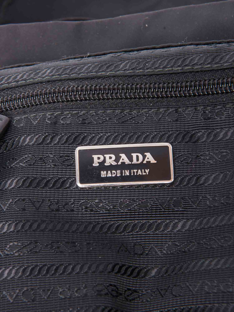 Prada Logo Nylon Medium Backpack Black-designer resale