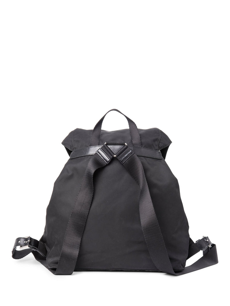 Prada Logo Nylon Medium Backpack Black-designer resale