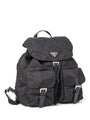 Prada Logo Nylon Medium Backpack Black