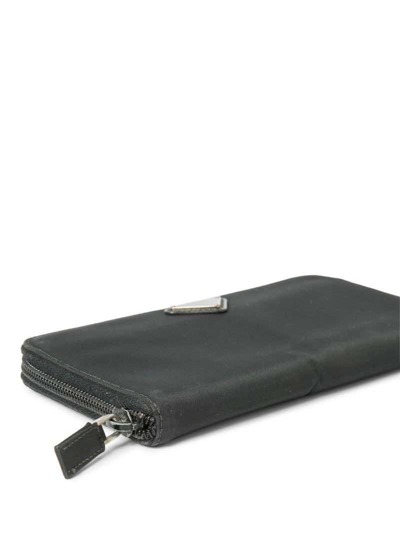 Prada Logo Tessuto Long Wallet Black-designer resale