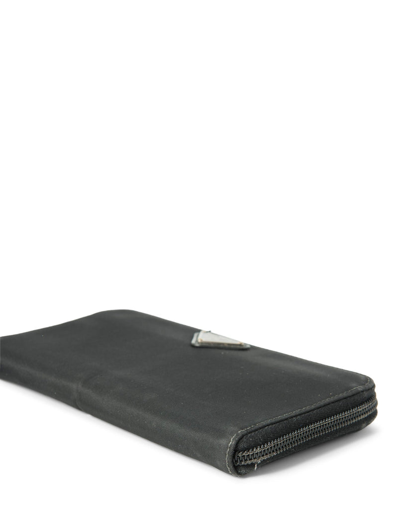 Prada Logo Tessuto Long Wallet Black-designer resale