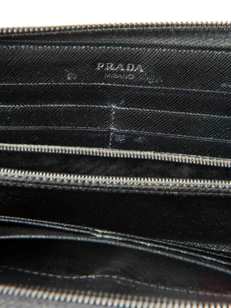 Prada Logo Tessuto Long Wallet Black-designer resale