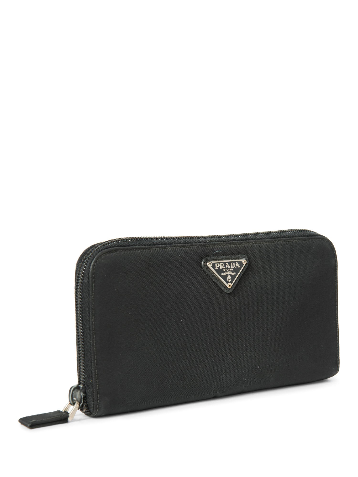 Prada Logo Tessuto Long Wallet Black-designer resale