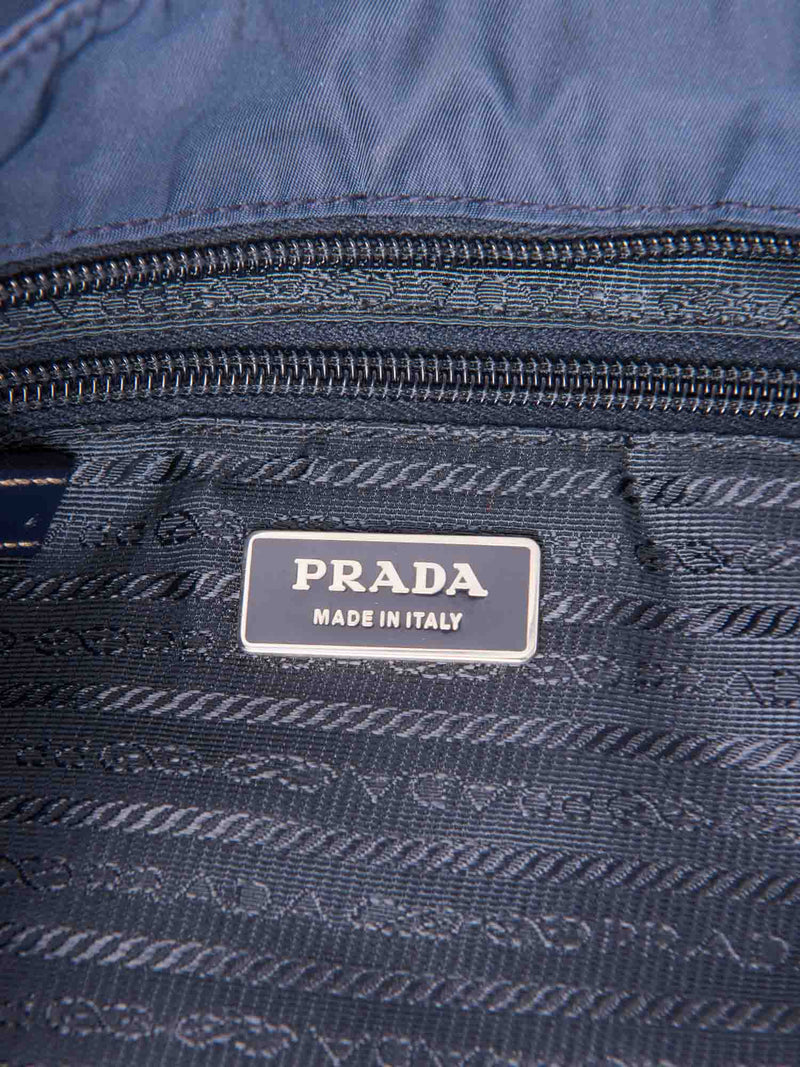 Prada Logo Tessuto Nylon Messenger Bag Navy Blue-designer resale