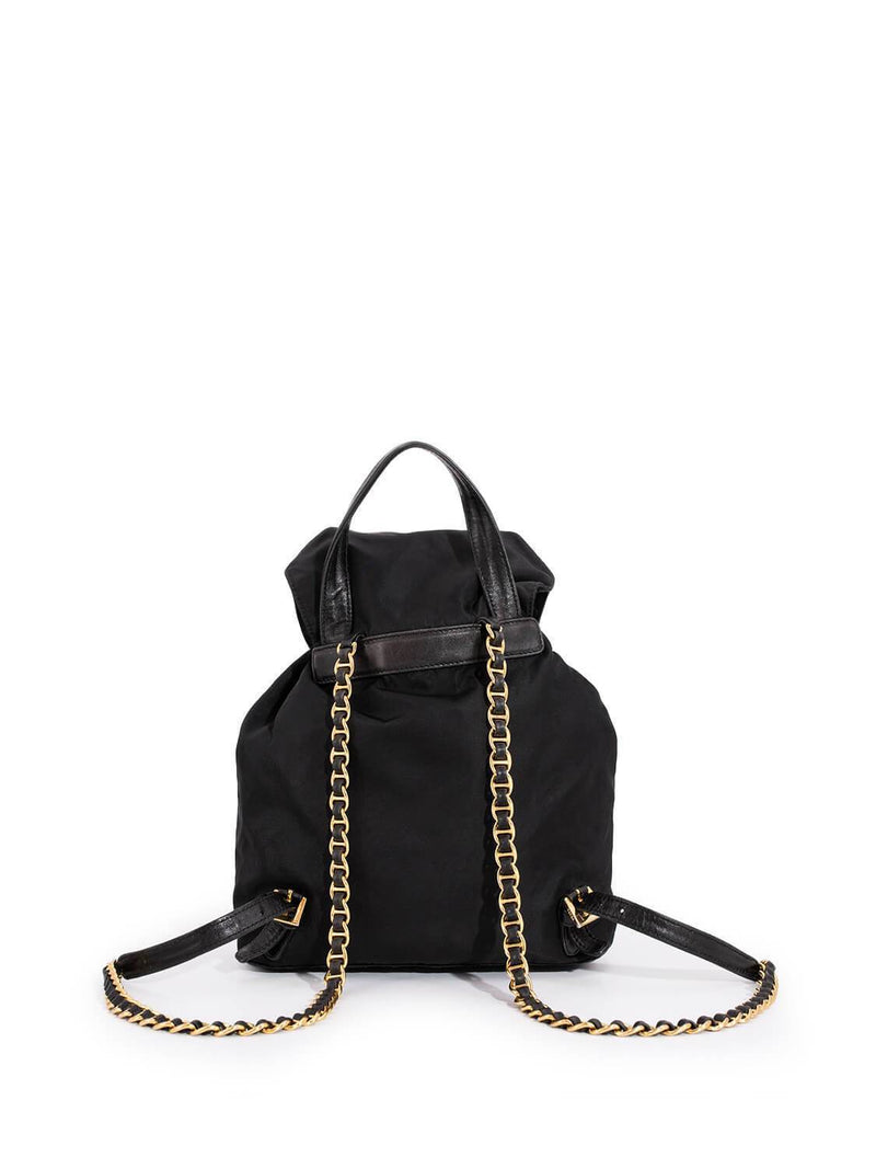 Prada Logo Tessuto Vela Chain Mini Backpack-designer resale