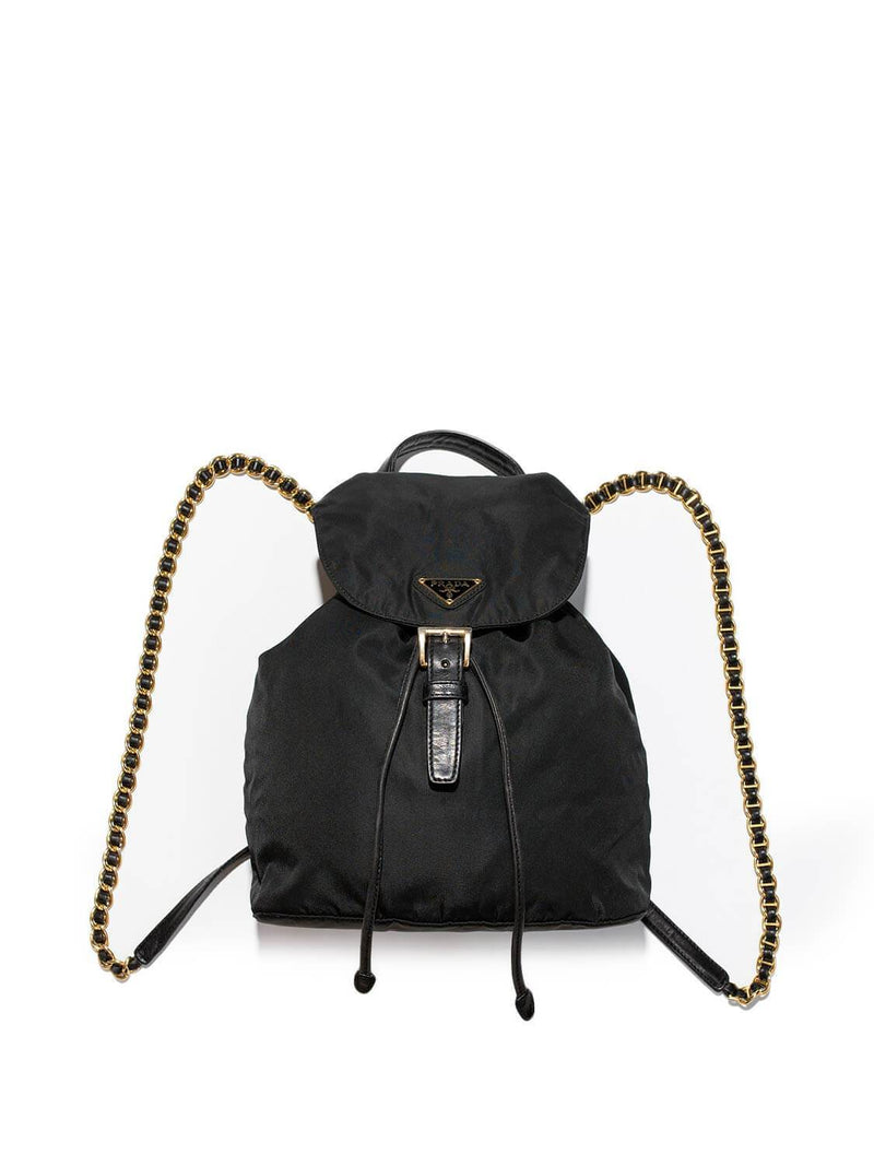 Prada Logo Tessuto Vela Chain Mini Backpack