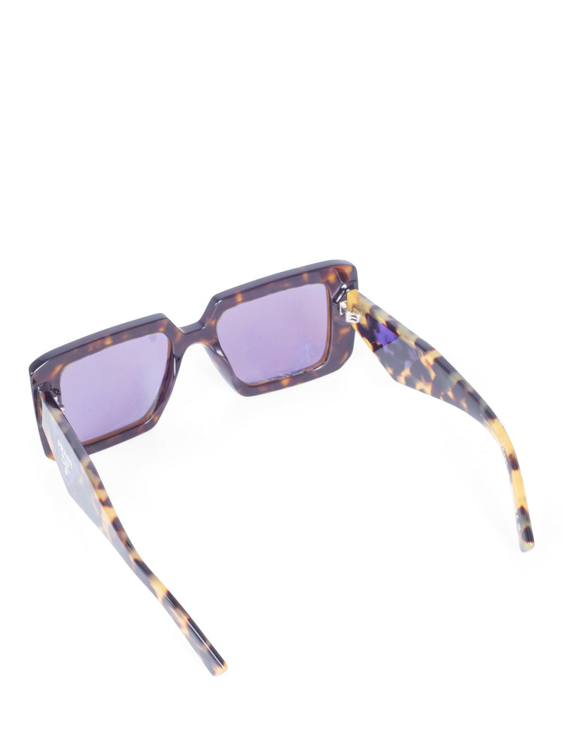 Prada Logo Tortoise Rectangle Sunglasses Brown Purple-designer resale