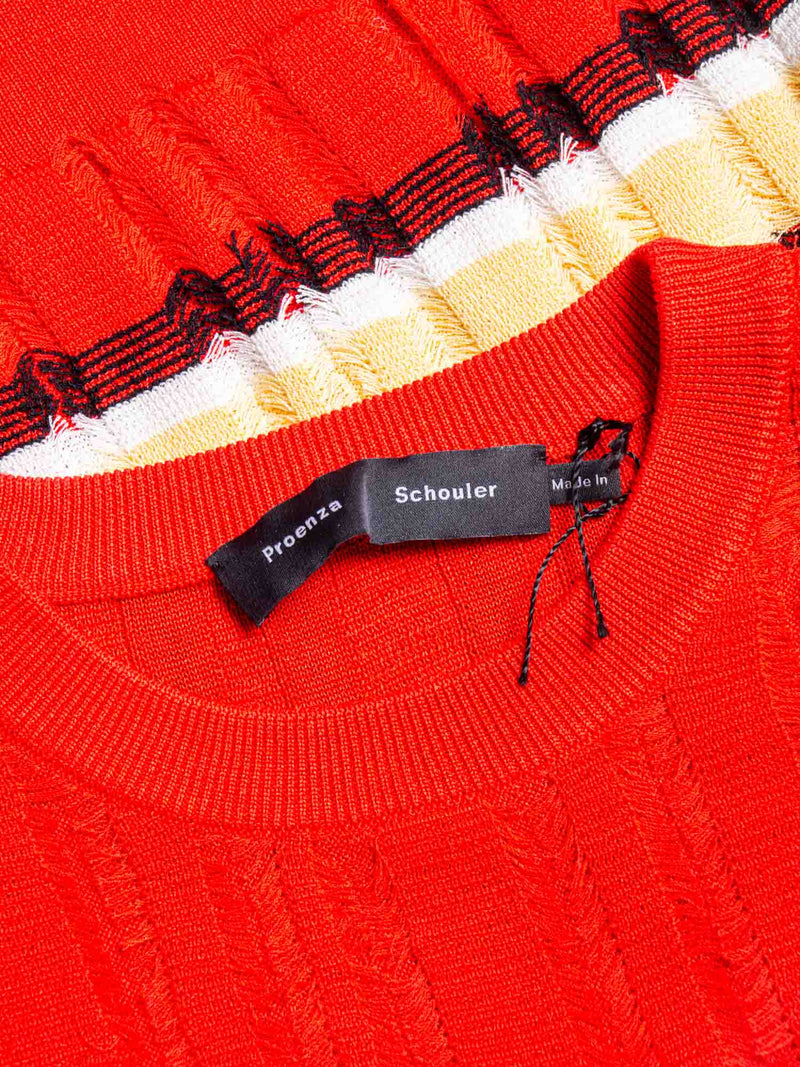 Proenza Schouler Knitted Striped Sweater Red-designer resale