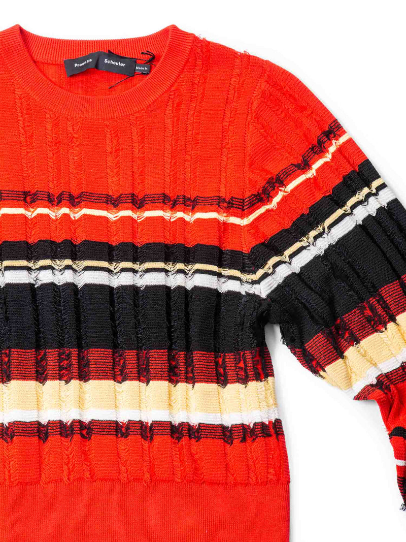 Proenza Schouler Knitted Striped Sweater Red-designer resale