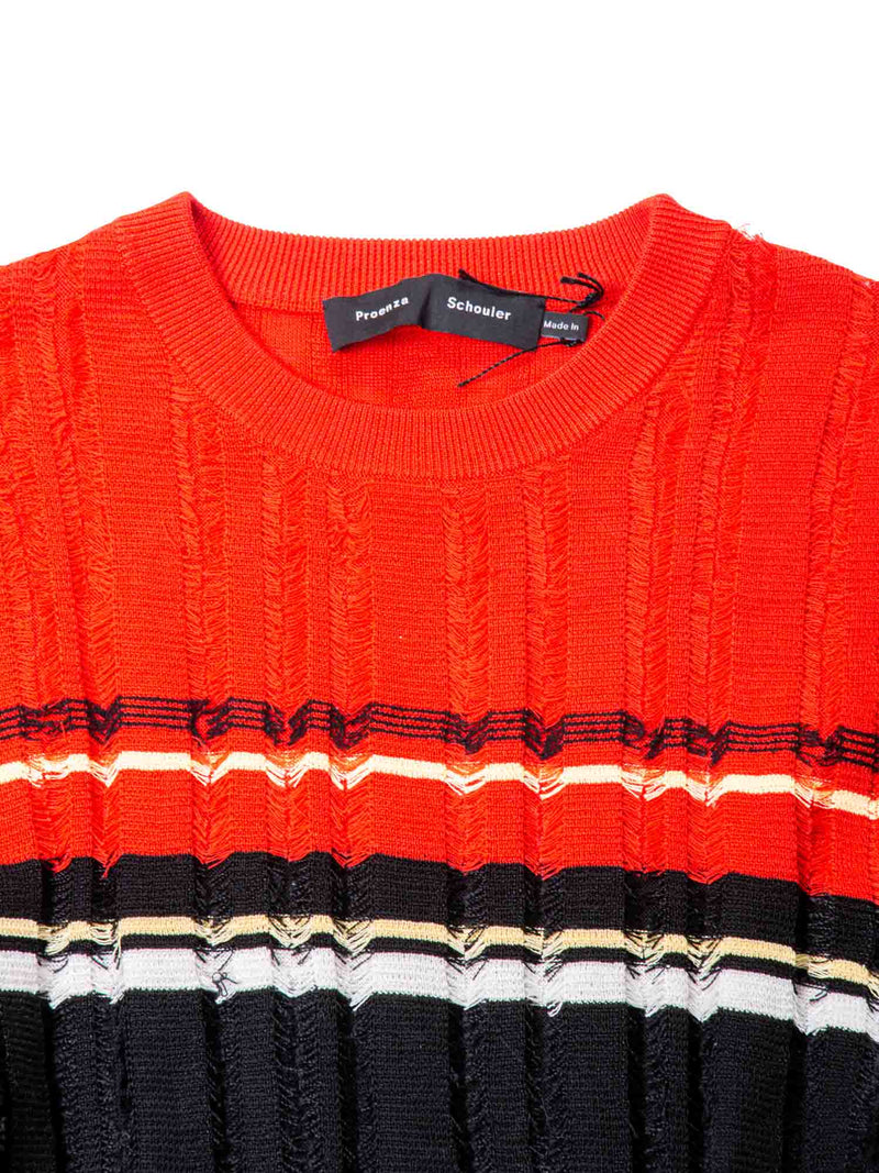 Proenza Schouler Knitted Striped Sweater Red-designer resale