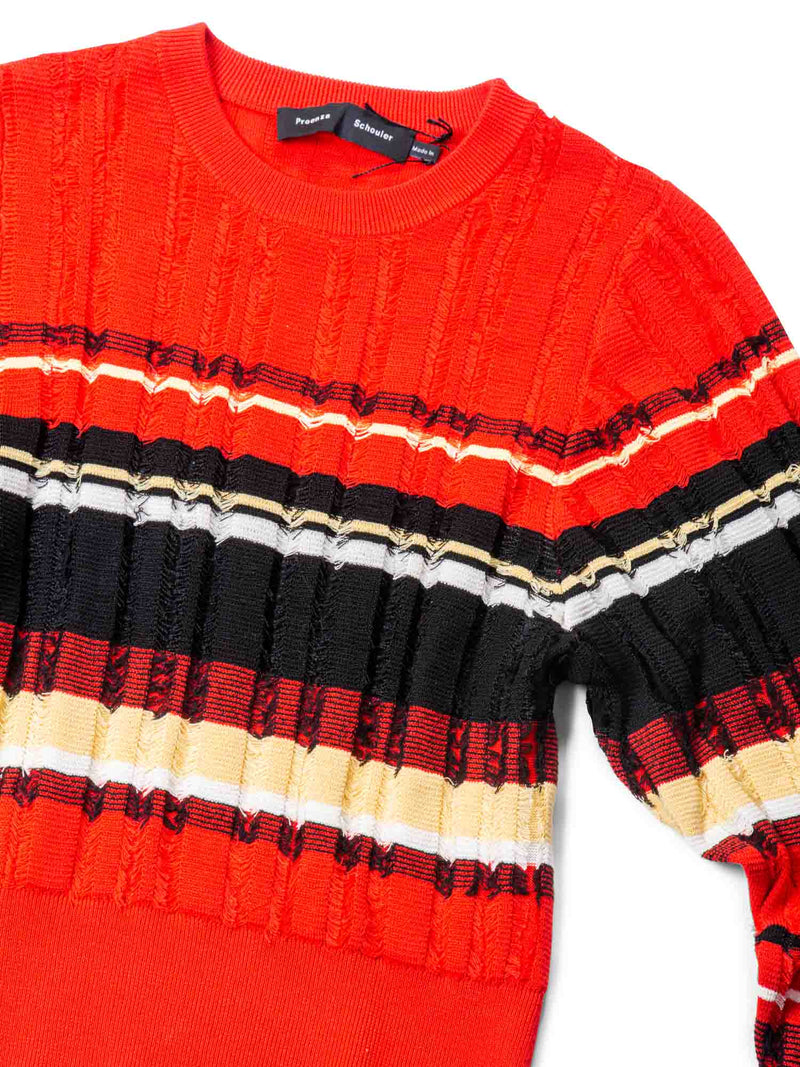 Proenza Schouler Knitted Striped Sweater Red-designer resale