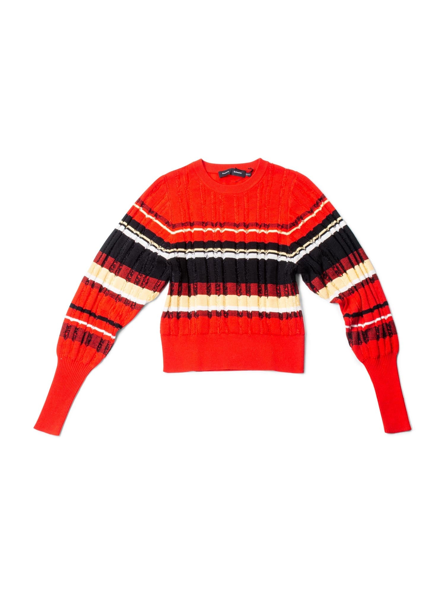 Proenza Schouler Knitted Striped Sweater Red-designer resale