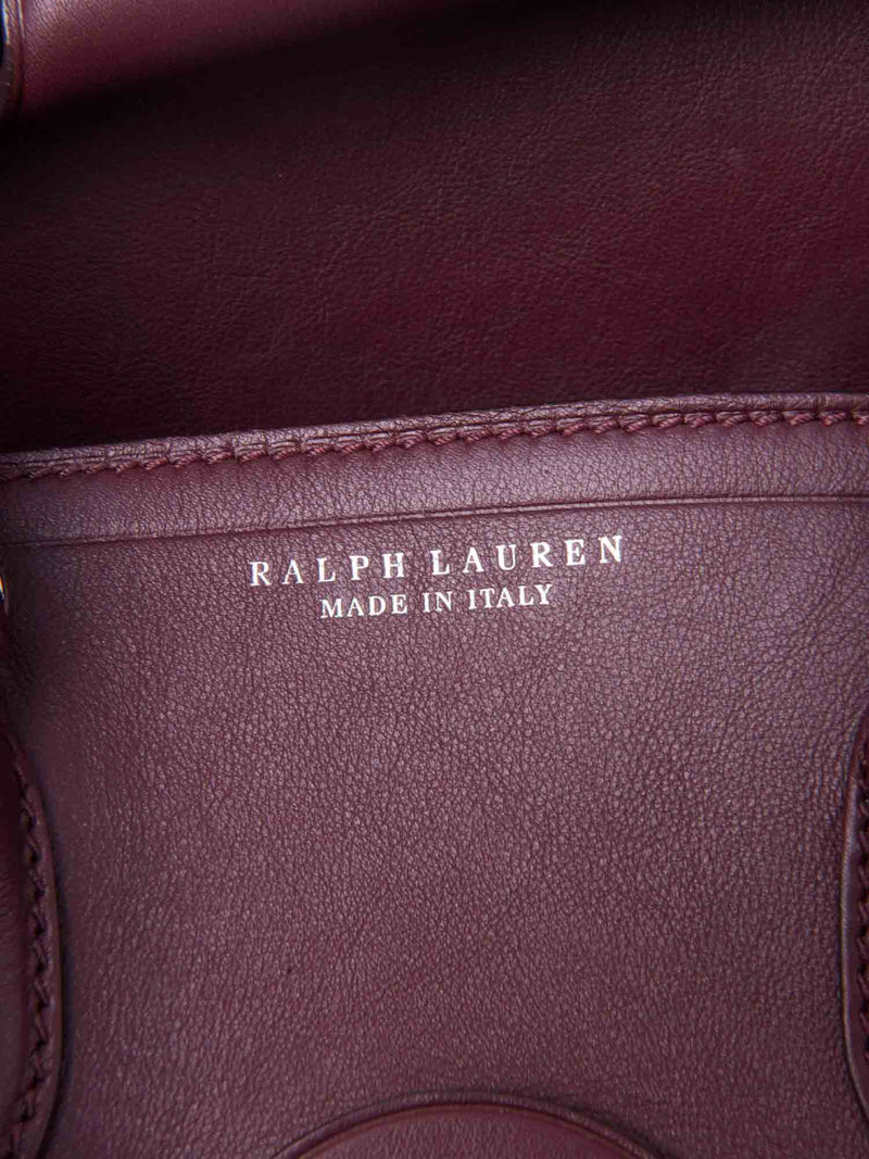 Ralph Lauren Logo Leather Ricky Bag Burgundy 33-designer resale