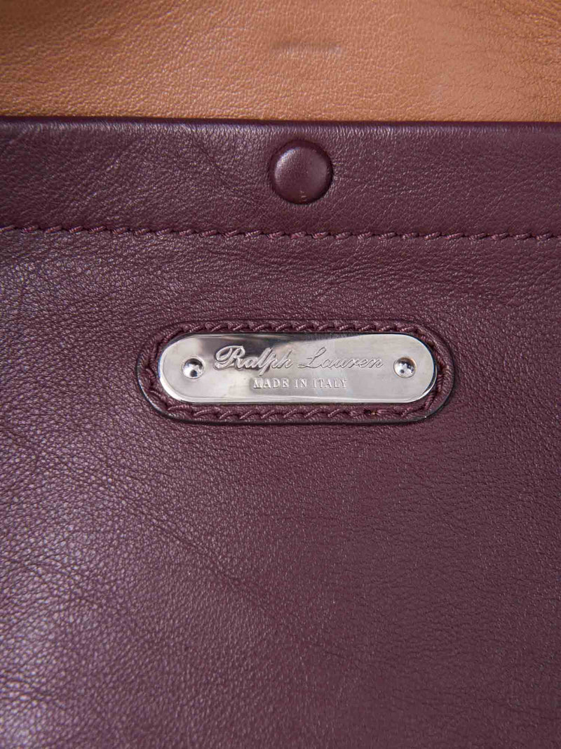 Ralph Lauren Logo Leather Ricky Bag Burgundy 33-designer resale