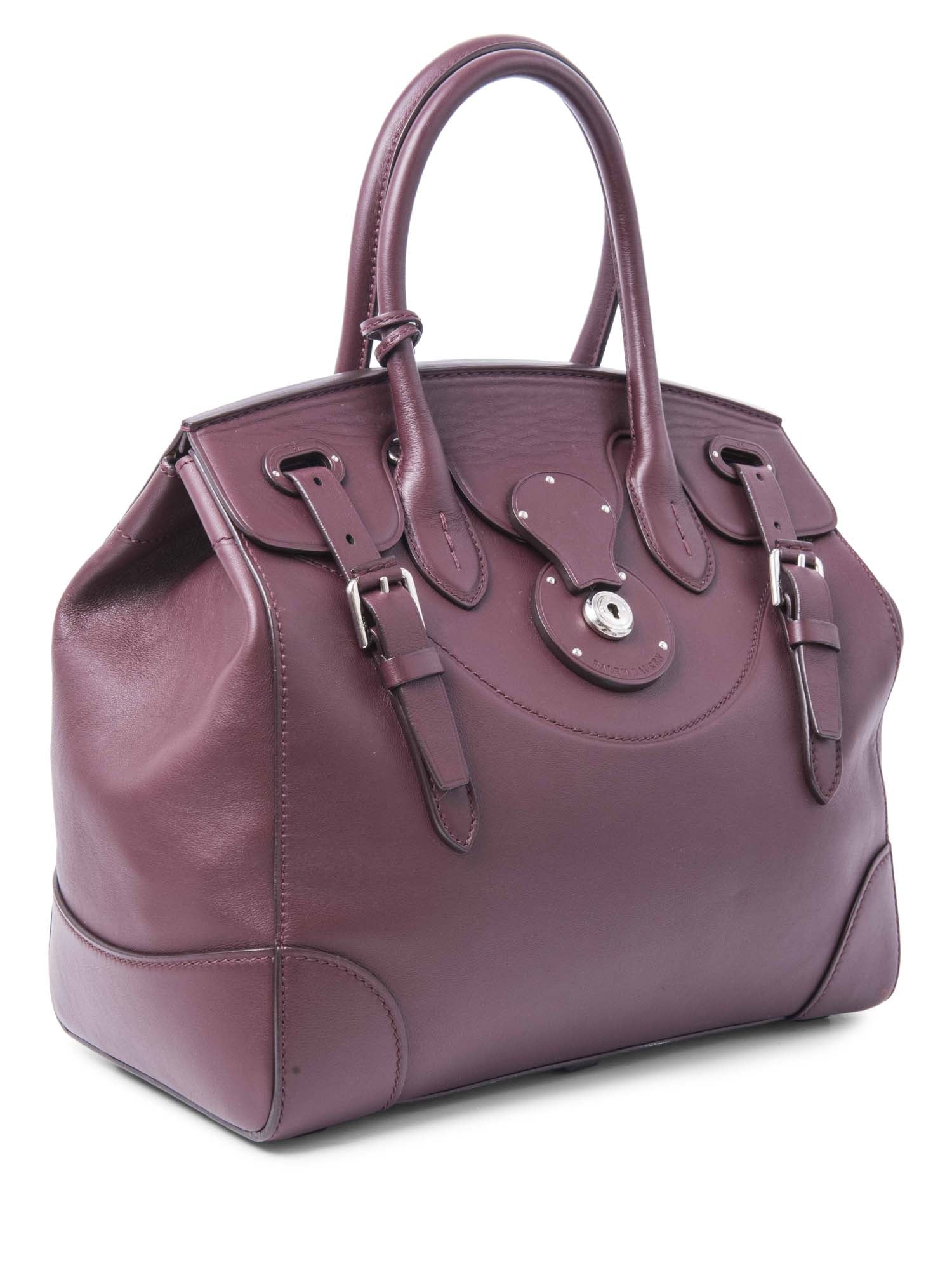 Ralph Lauren Logo Leather Ricky Bag Burgundy 33-designer resale