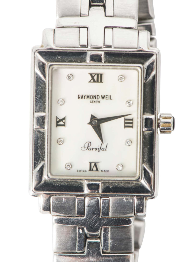 Raymond Weil Logo Diamond Mother of Pearl Square Watch-designer resale