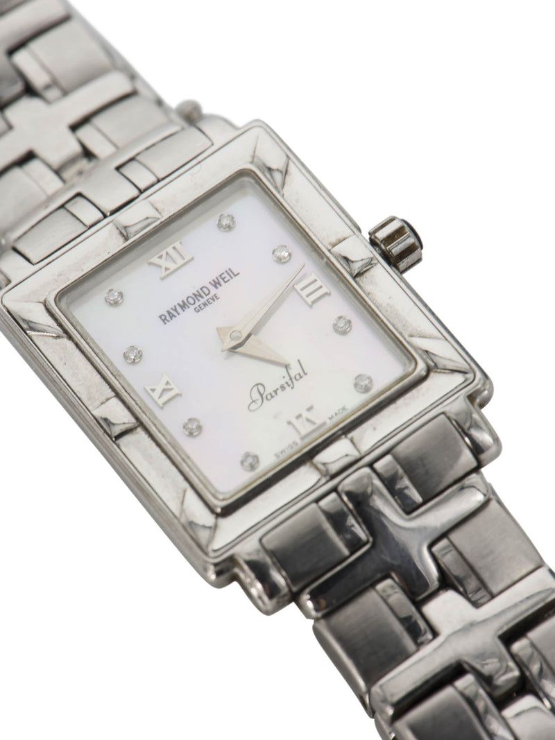 Raymond Weil Logo Diamond Mother of Pearl Square Watch-designer resale