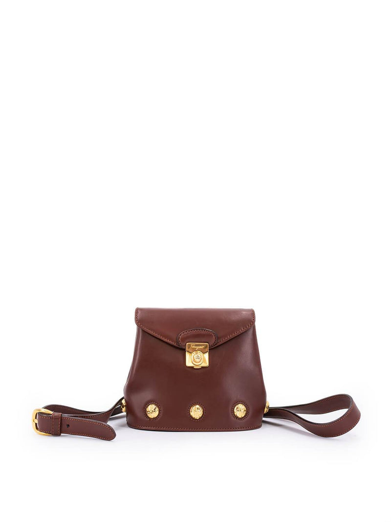 Salvatore Ferragamo Leather Messenger Bag - Brown Messenger Bags