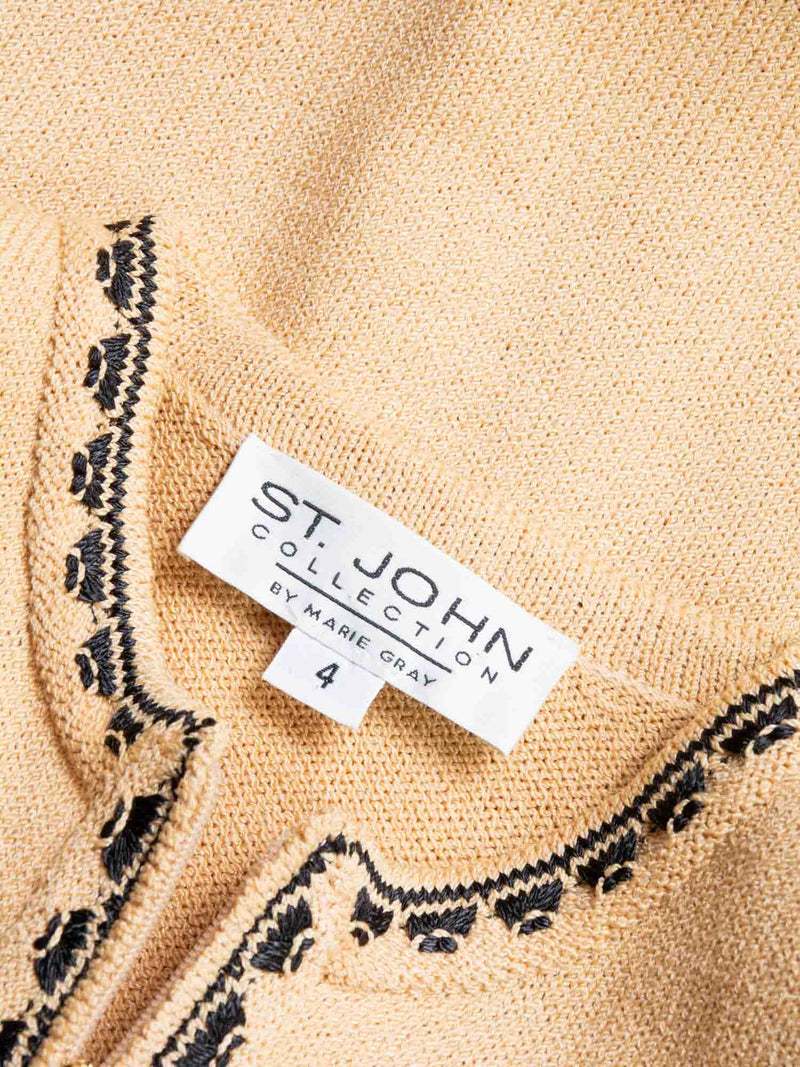 St John Knit Fringe Jacket Beige-designer resale