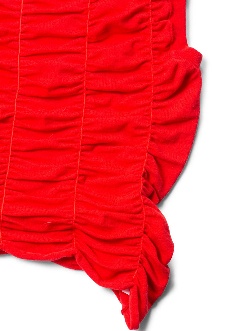 The Row Knit Rushed Sleeveless Blouse Red-designer resale