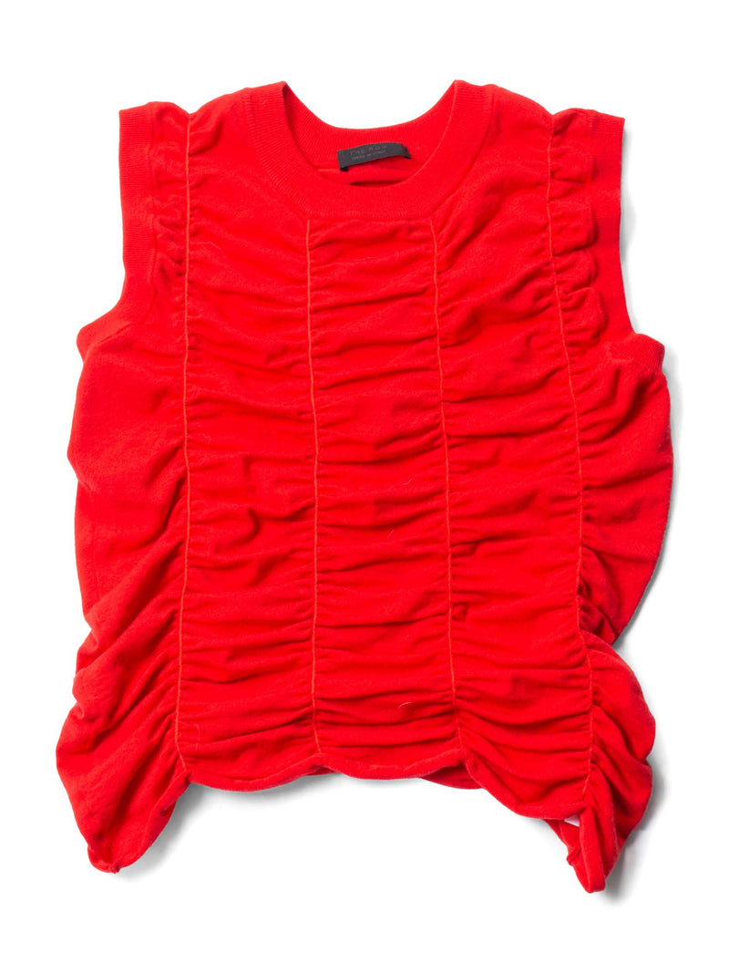 The Row Knit Rushed Sleeveless Blouse Red-designer resale