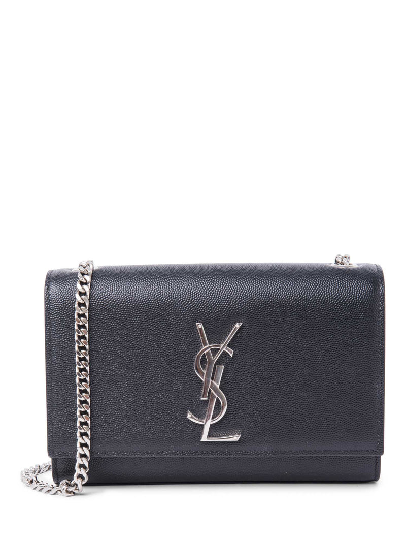 Yves Saint Laurent Leather Kate Small Messenger Bag Black Silver-designer resale