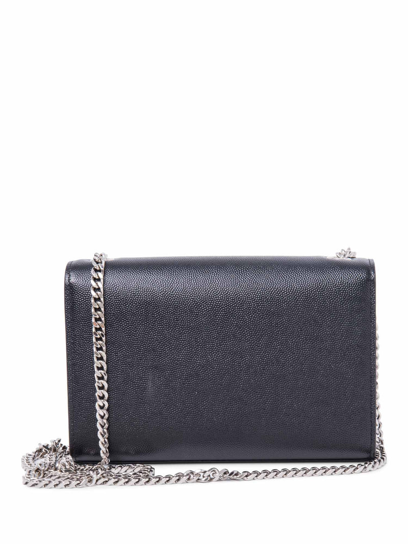 Yves Saint Laurent Leather Kate Small Messenger Bag Black Silver-designer resale