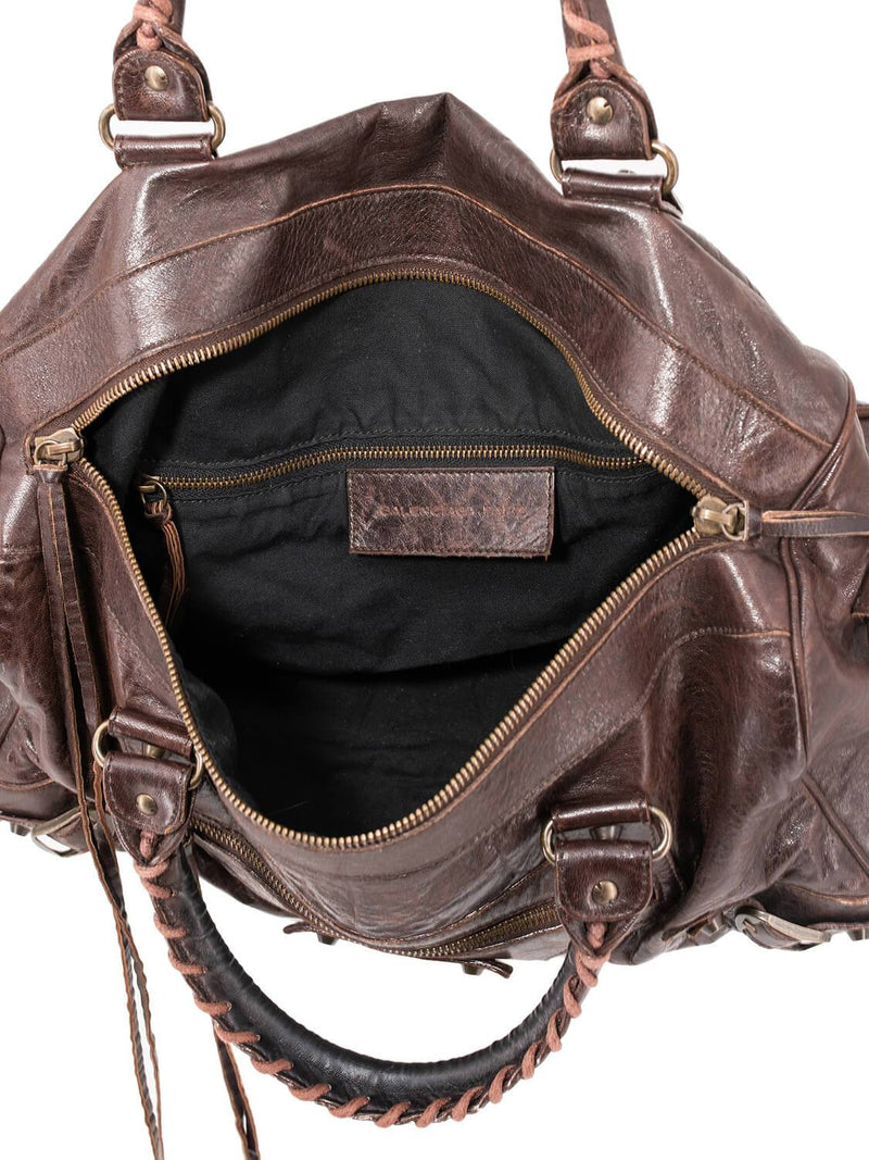 City leather handbag Balenciaga Brown in Leather - 36444756