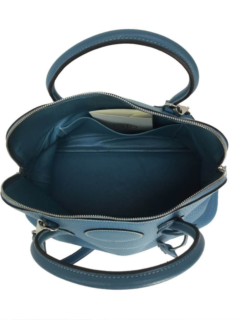 Bolide 35 Blue Jean Clemence Bag Palladium Hardware