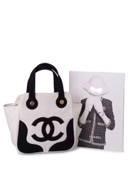 Black chanel bag with best sale white cc