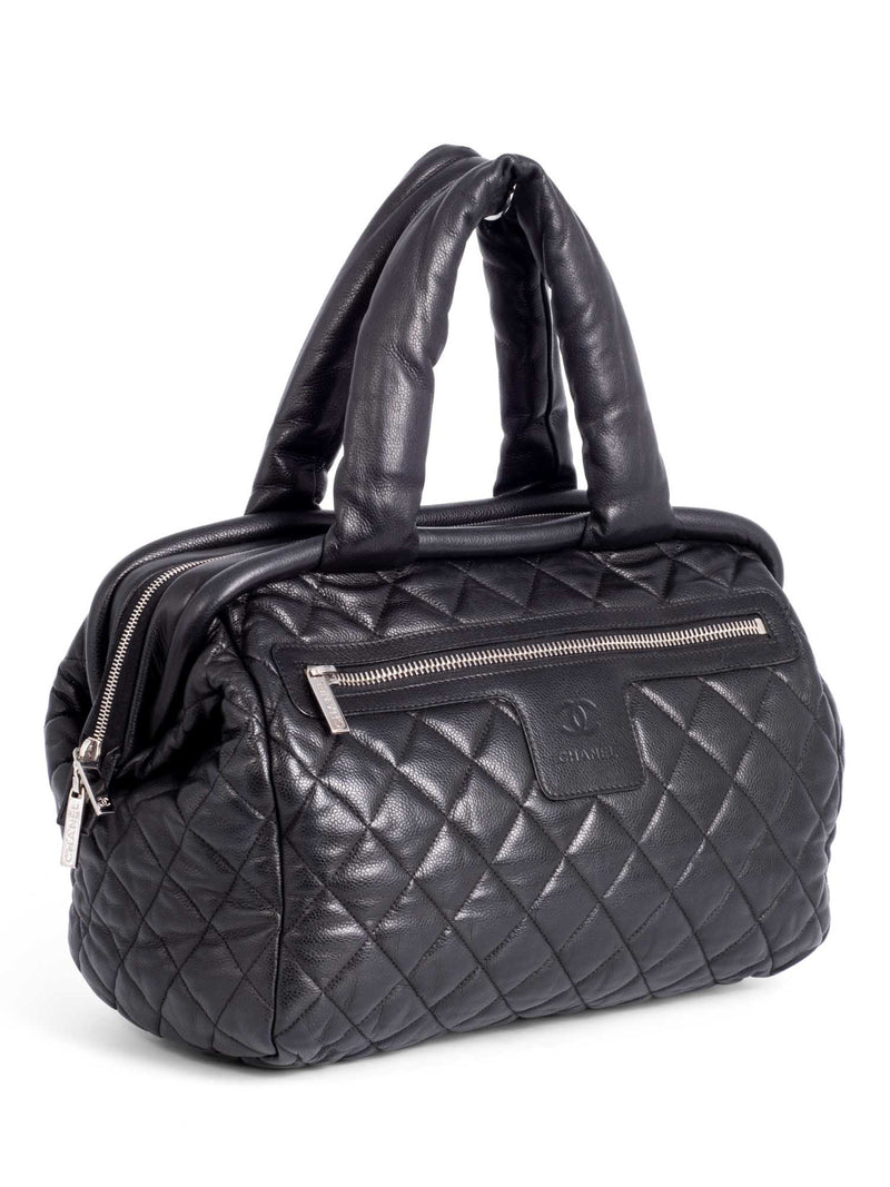 Luxury Accessories:Travel/Trunks, Chanel Black Caviar Leather Duffle Bag.