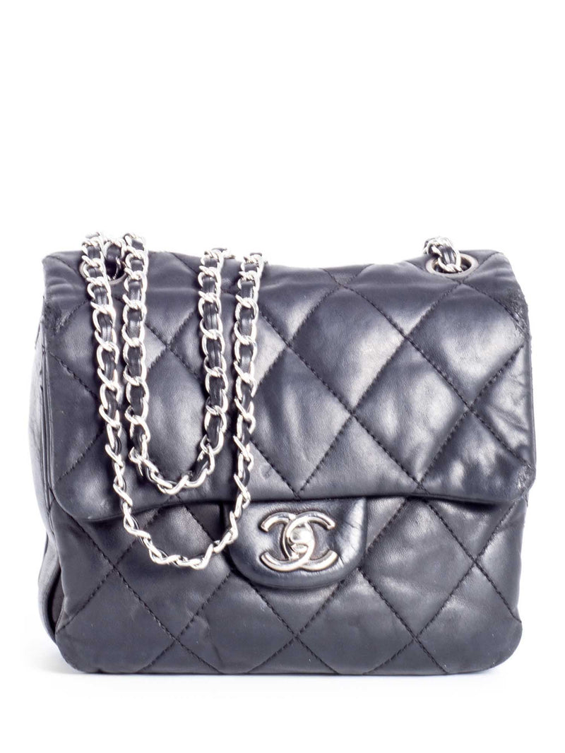 Chanel Beige Quilted Lambskin Flap Shoulder Bag Silver Hardware