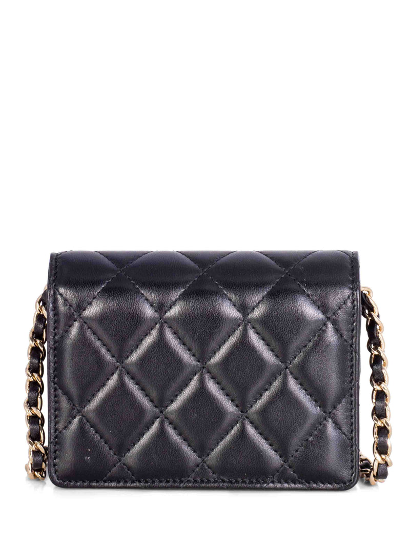 Chanel Wallet on Chain Shoulder Bag in Grey Chevron Quilted Leather