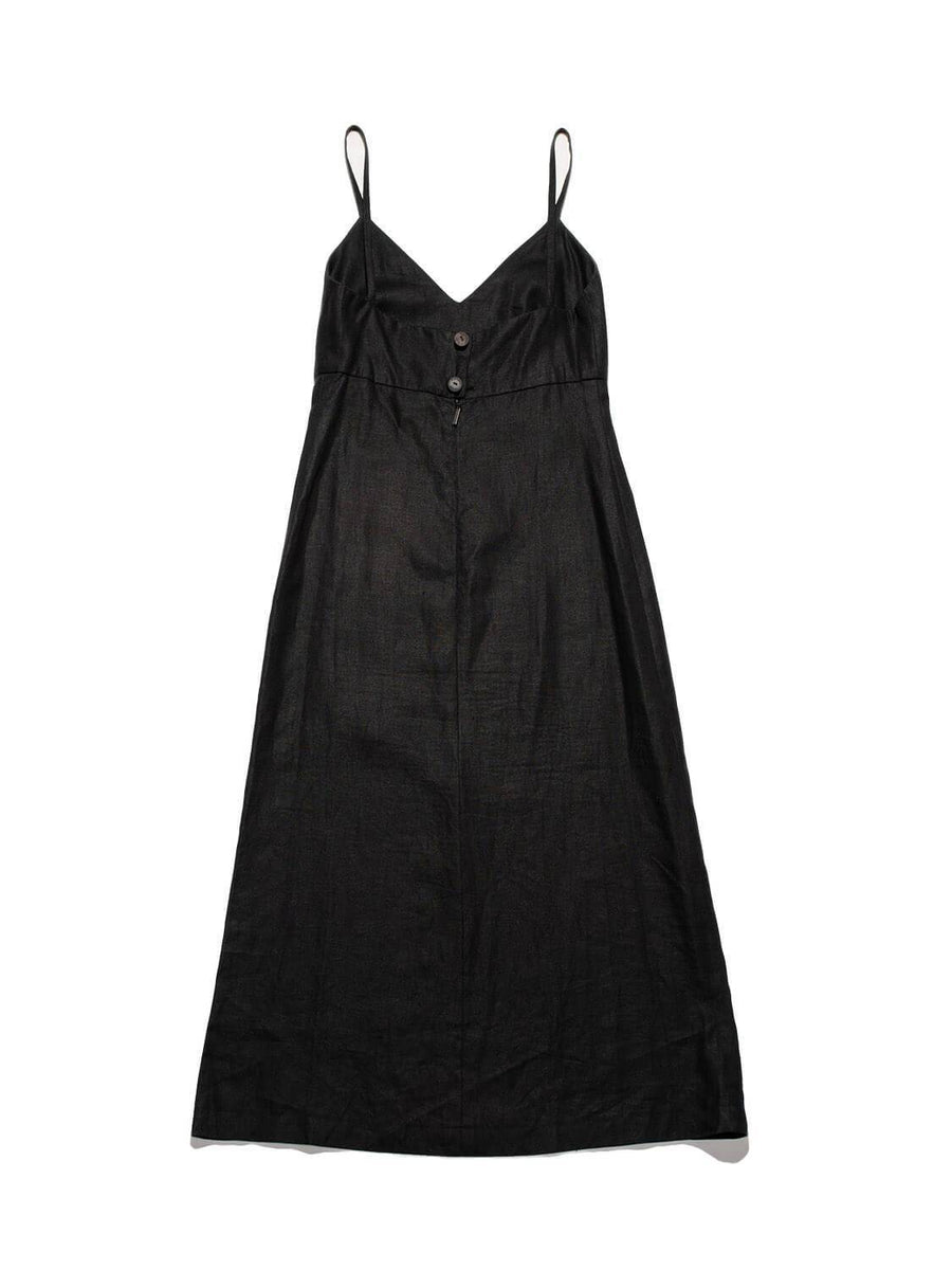 CHANEL Linen Maxi Dress Black