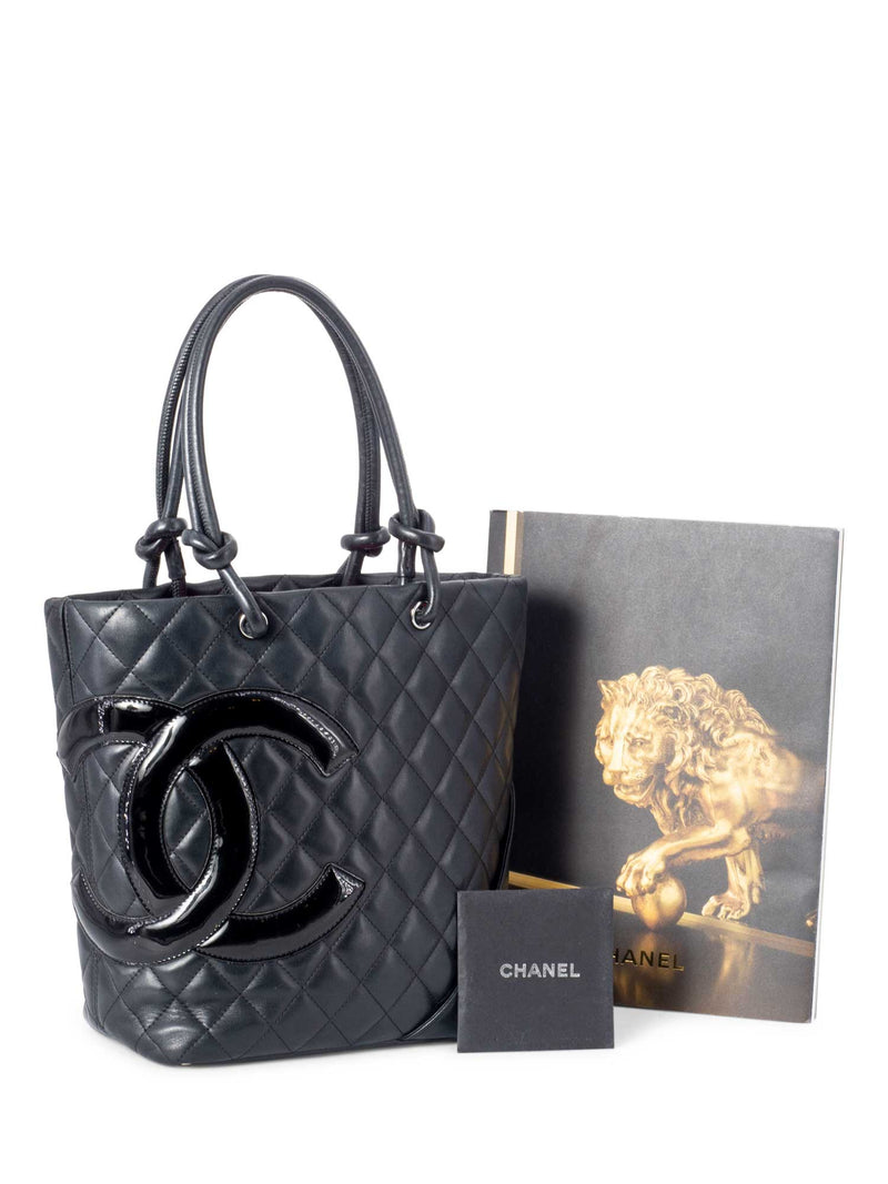 Chanel Cambon Handbag in Beige and Black Quilted Leather