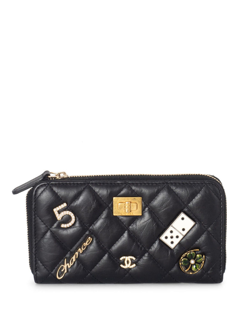 CHANEL, Bags, Chanel Black Lucky Charms Small Wallet