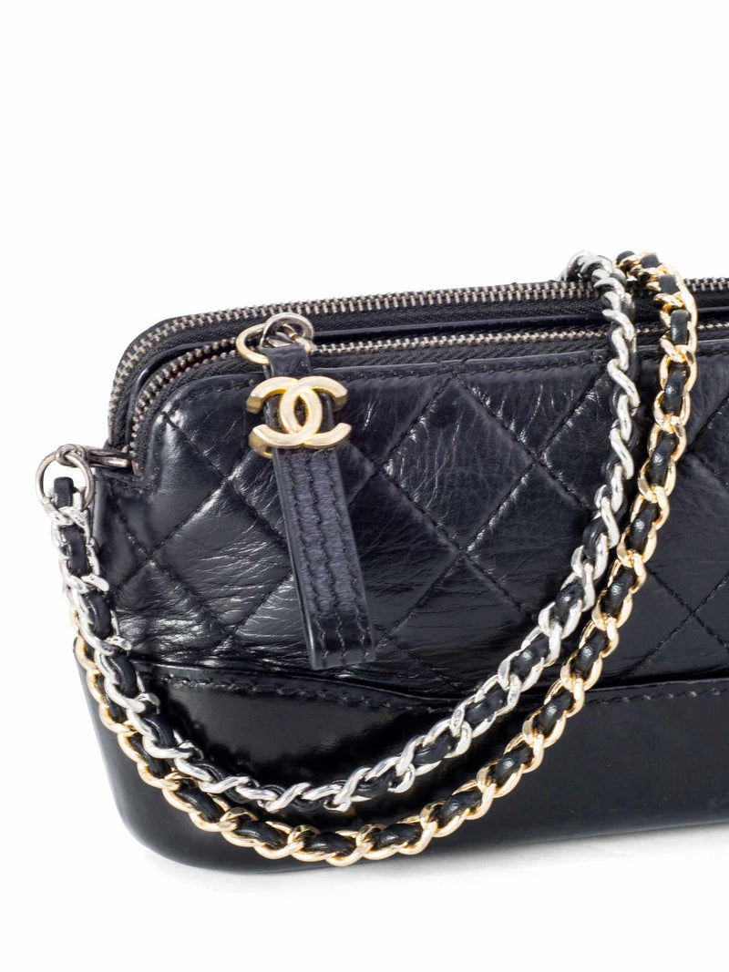 Chanel Mini Gabrielle Twin Zipped Pochette Shoulder Messenger Clutch in  Bicolore Navy and Black Calfskin - SOLD