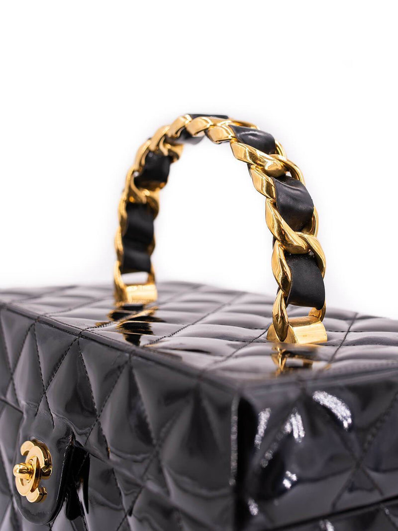 Chanel Black Vintage Gold Chain Classic 2.55 Flap Bag 24k GP