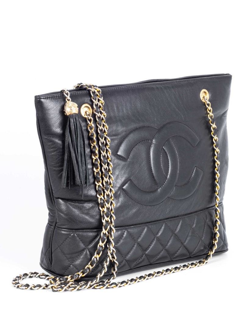 Chanel 1970's Navy Quilted Bag With Tassel