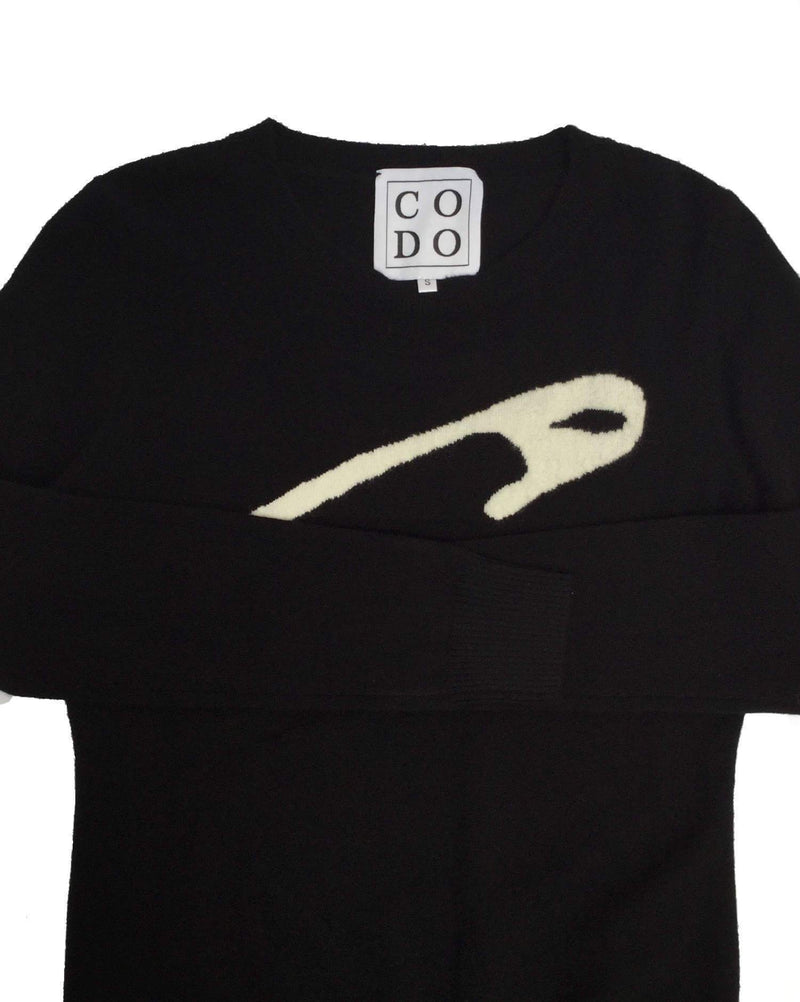 CODO Cashmere Pin Sweater Black White-designer resale