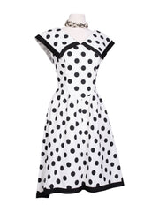Buy Black White Polka Dot Printed Cotton Dress, BAI_D_89/BACT14JAN103