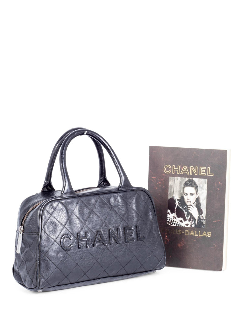 Chanel Vintage Chanel 10.5  Flap Black Quilted Caviar Leather