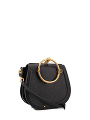 Chloe Black Leather/Suede Medium Nile Bracelet Bag - Yoogi's Closet