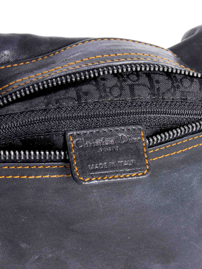 Christian Dior Vintage Leather Gaucho Saddle Bag Black