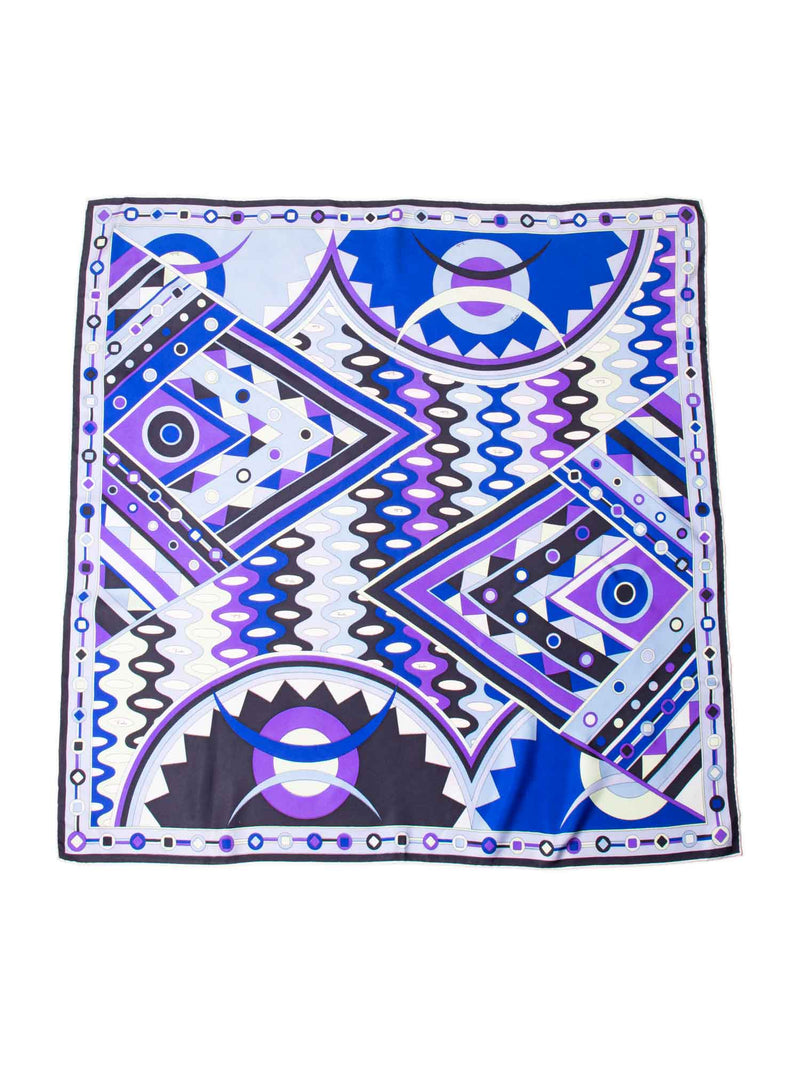 Pucci, Pucci scarf, black white and purple scarf, long silk scarf